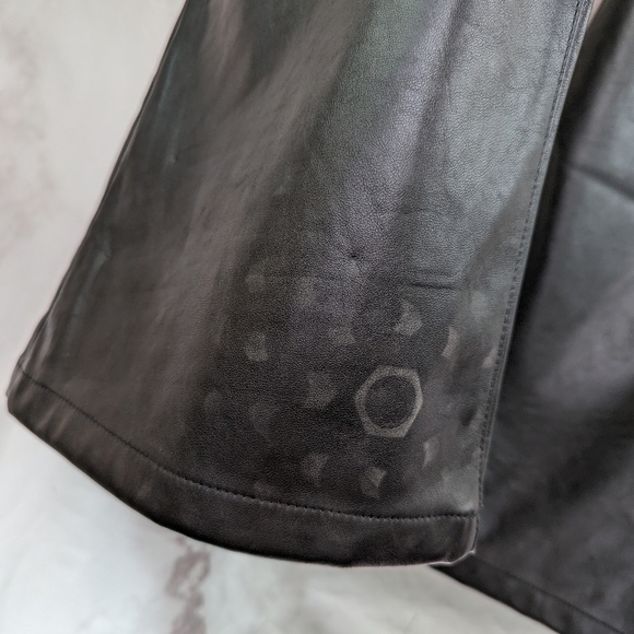 Gap Pants Women 10 30 R Black Faux Vegan Leather High Rise 70s Flare Bell Bottom - Picture 12 of 15